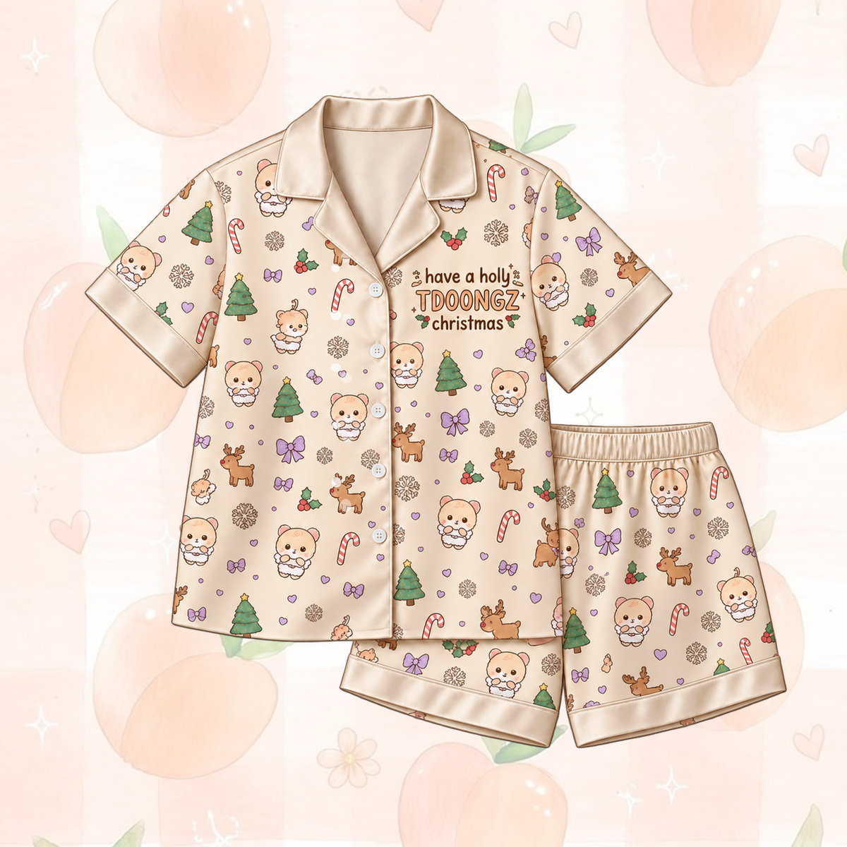 Cheerful Have A Holy TDOONGZ Christmas T.W.I.C.E. Club Sham Sham Mascot Ugly Christmas Short Pajama Set For Once