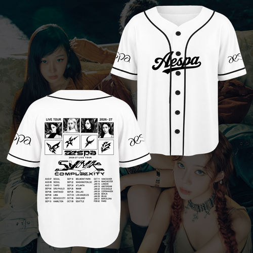 Premium aespa SYNK COMPLEXITY Tour Baseball Jersey Lemonade Gift for Fan