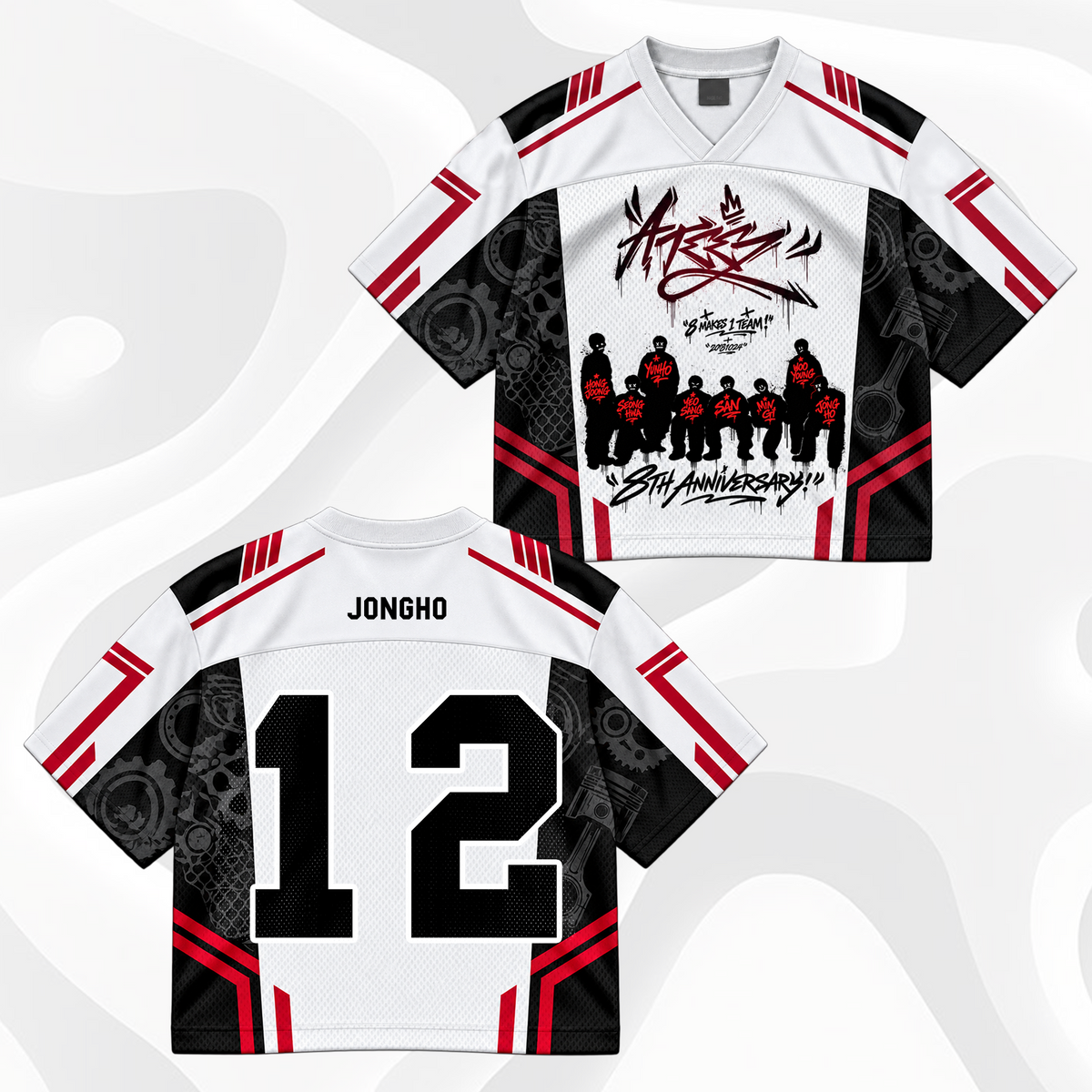 ATEEZ 8th Anniversary Mixed Mesh Jersey Golden Hour ATINY Fans Merch