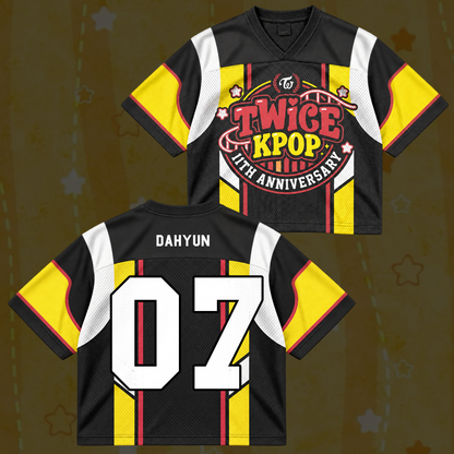 Bold TWICE KPOP 11th Anniversary Retro Sporty Mix Mesh Jersey For Once