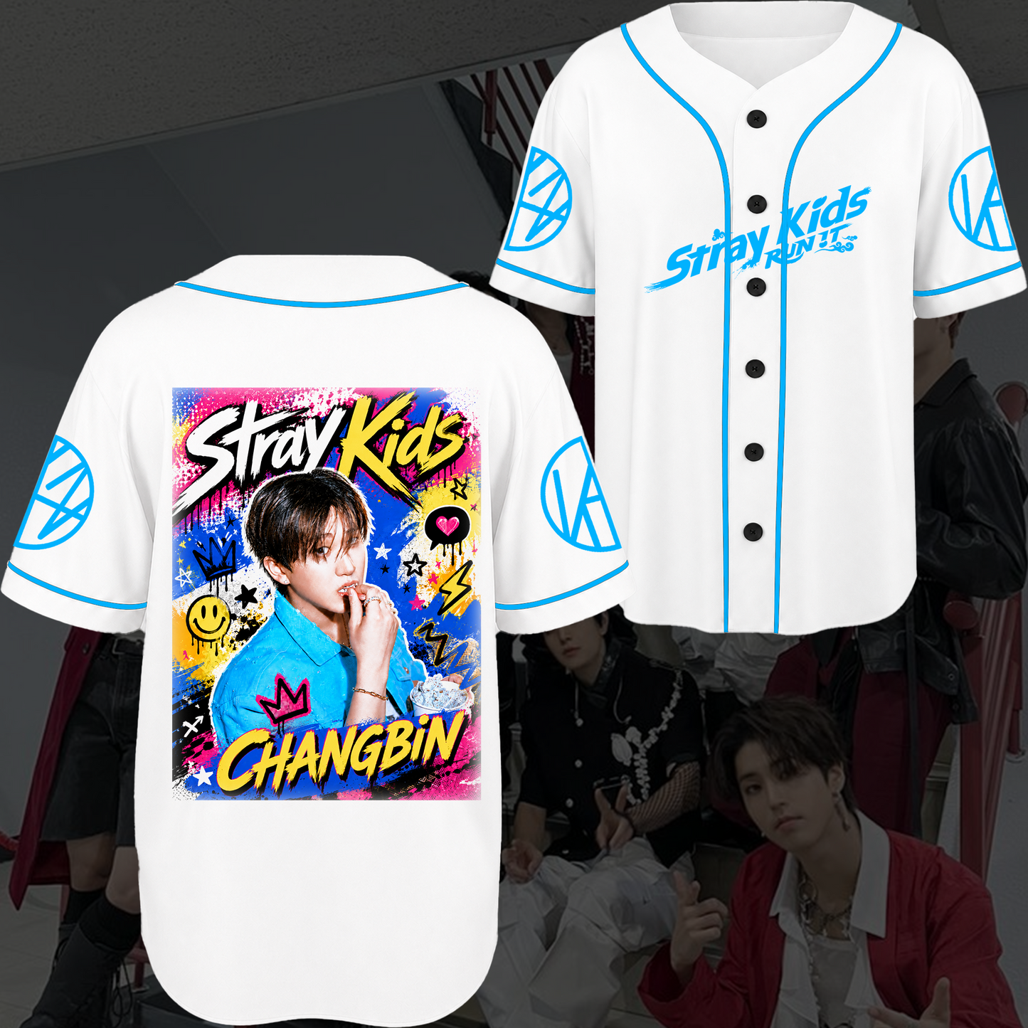 Stray Kids Colorful Baseball Jersey Edgy Pop Punk Concert Outfit Gift For Stays