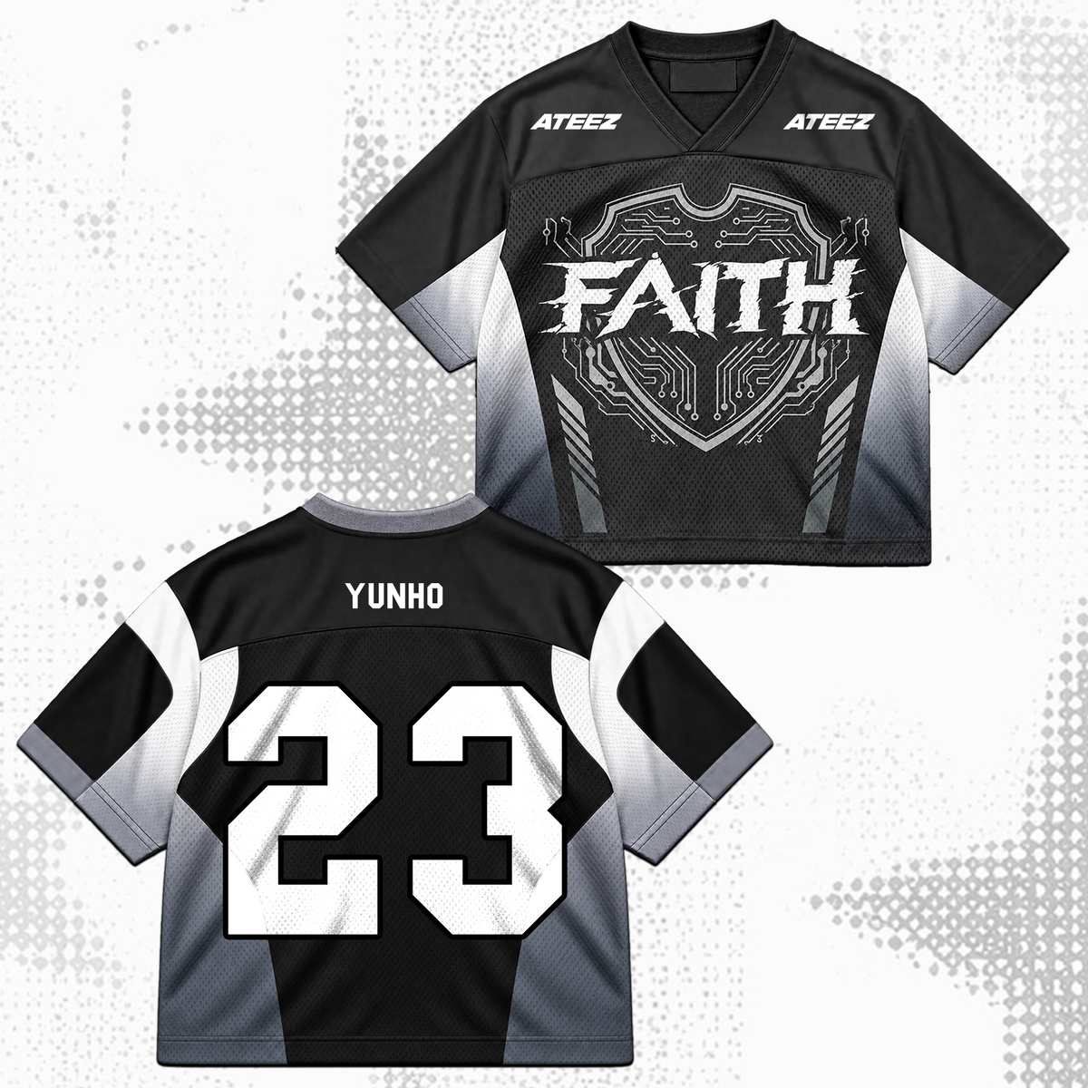 ATEEZ Golden Hour Part 6 Cyberpunk Faith Mixed Mesh Jersey Gift For Fans