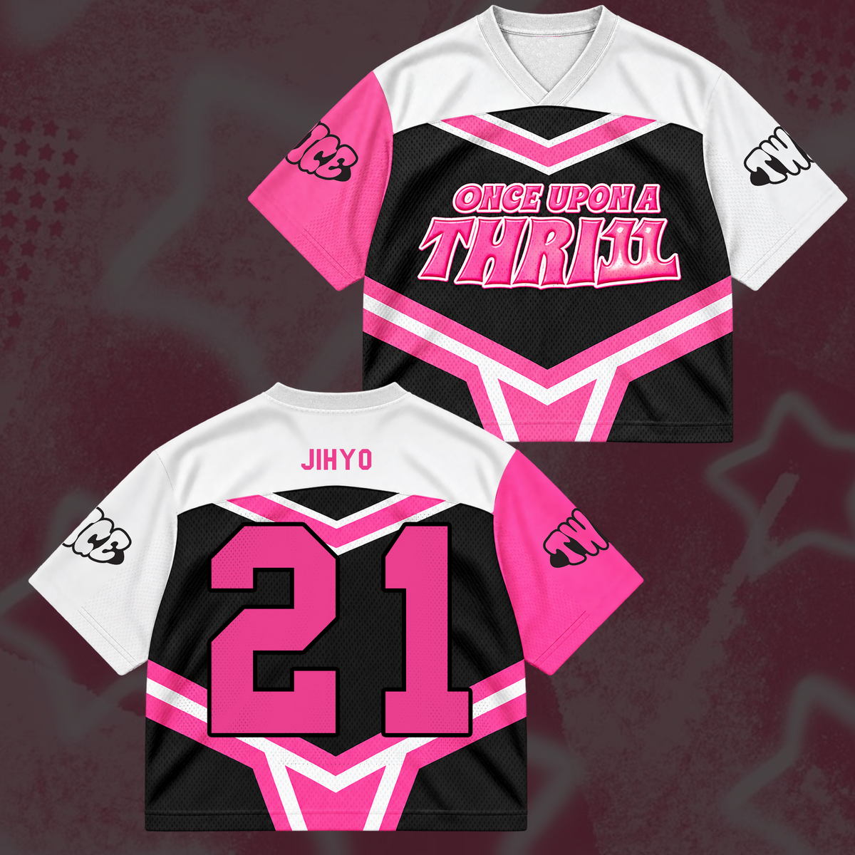 Sweet TWICE Once Upon A Thr11l 11th Anniversary Cheerleader Mix Mesh Jersey For Once
