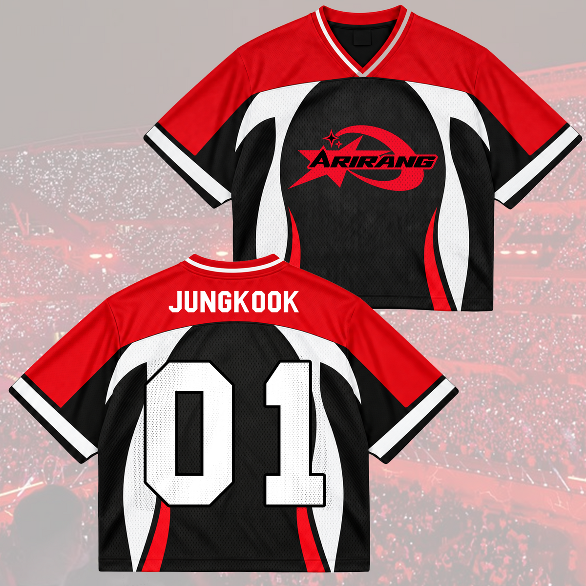 Vivid Arirang Army Club All Members Cyber Grunge Mixed Mesh Jersey For Fans