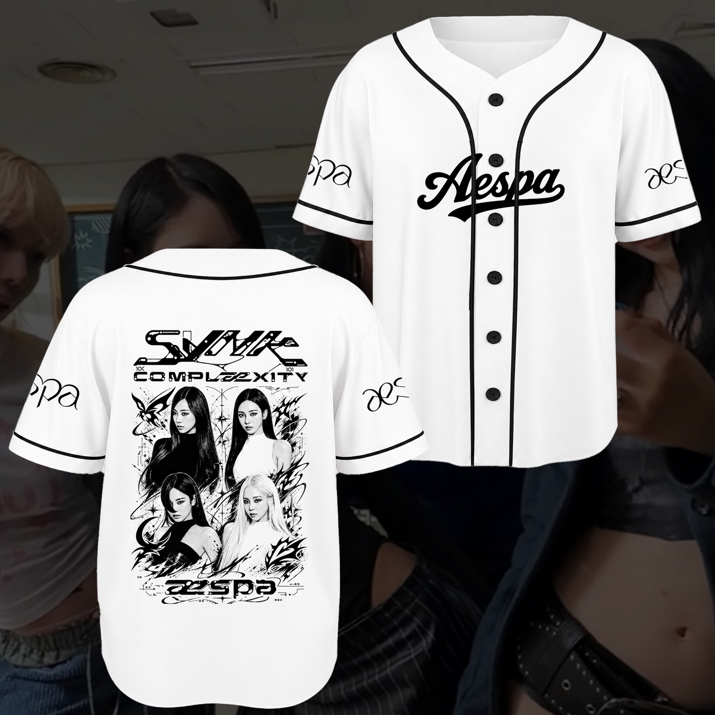 Sleek aespa SYNK COMPLEXITY Baseball Jersey Lemonade Gift for Fans