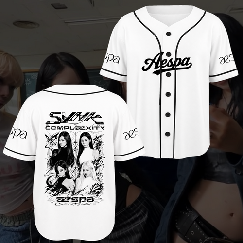 Sleek aespa SYNK COMPLEXITY Baseball Jersey Lemonade Gift for Fans