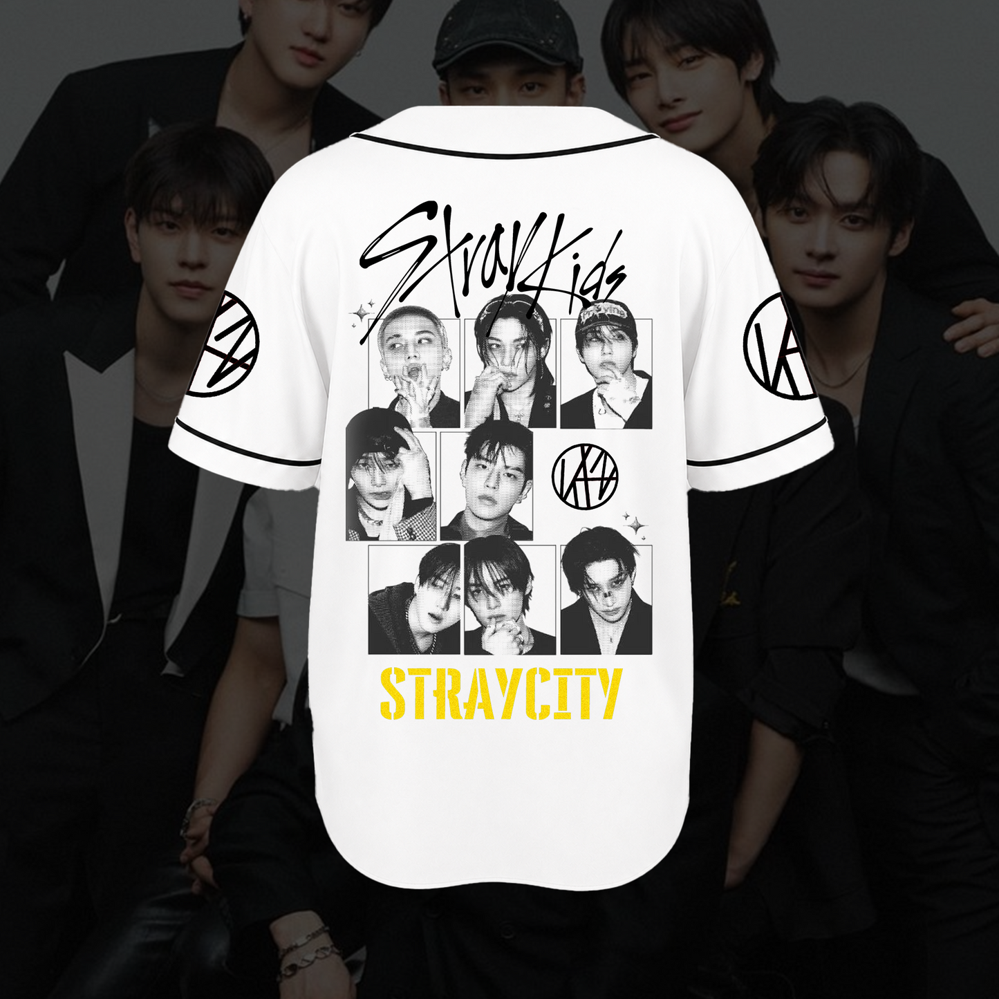 Sunny Grid Straycity Stray Kids Concert Baseball Jersey
