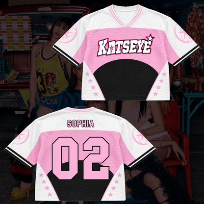 Trailing Star Katseye Wildworld TourMixed Mesh Jersey Top Fan Edition