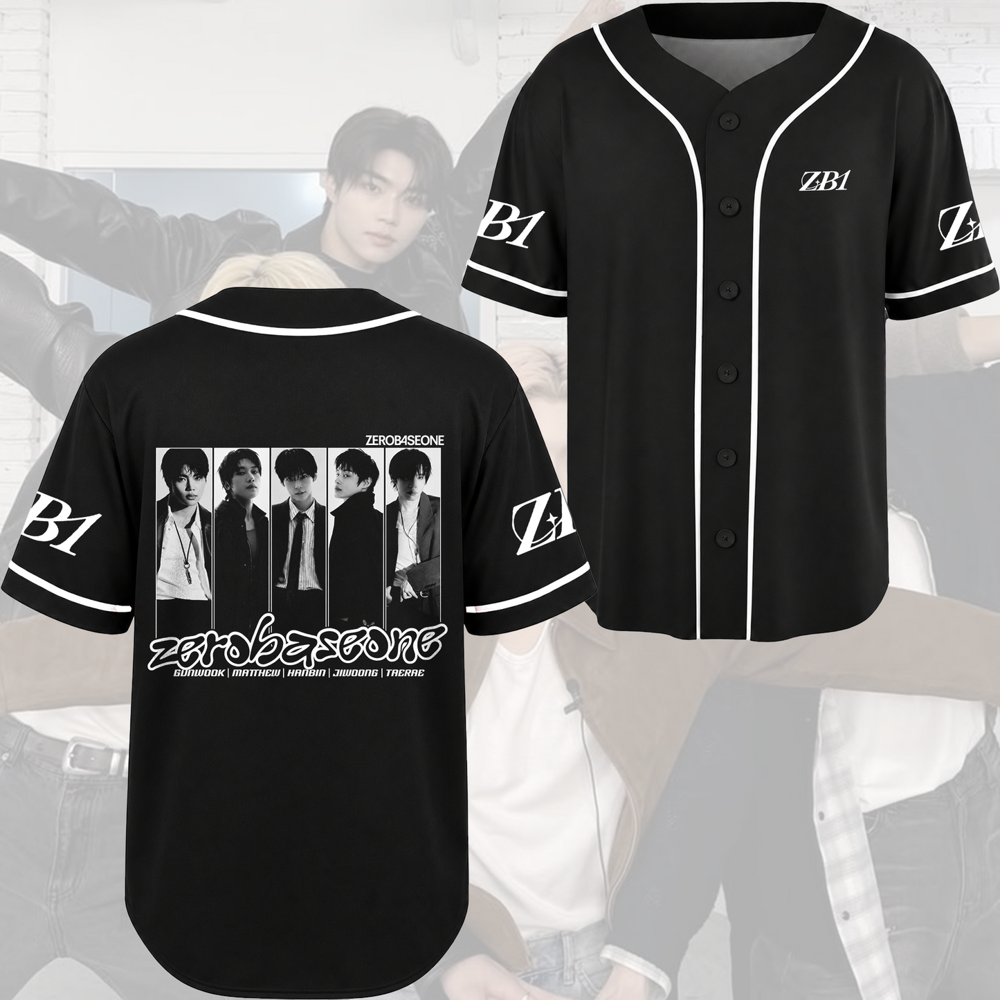 Vintage Zerobaseone Baseball Jersey Retro Concert Gift For Fans