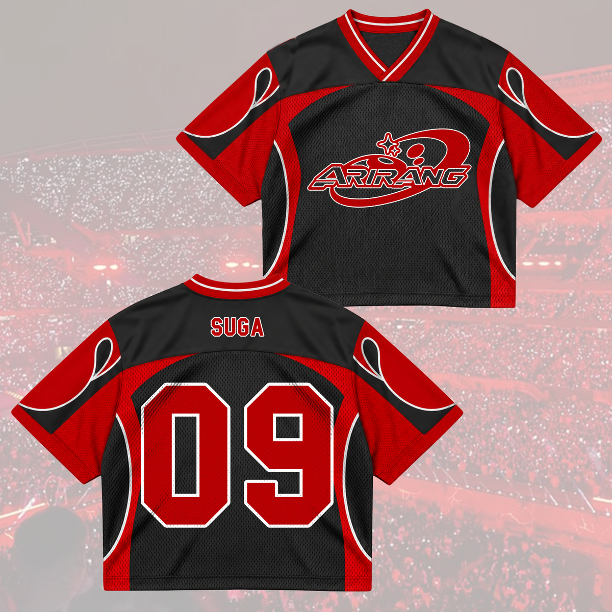 Dramatic Arirang Army Club All Members Cyber Grunge Mixed Mesh Jersey For Fans