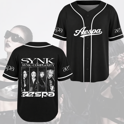 Aespa Synk Complexity World Tour  Vintage Bootleg Baseball Jersey Fan Gifts