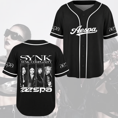 Aespa Synk Complexity World Tour  Vintage Bootleg Baseball Jersey Fan Gifts