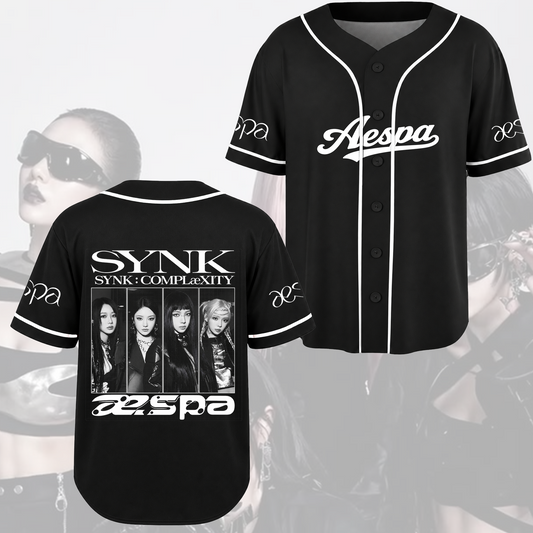 Aespa Synk Complexity Welttournee Vintage Bootleg Baseballtrikot Fan-Geschenke