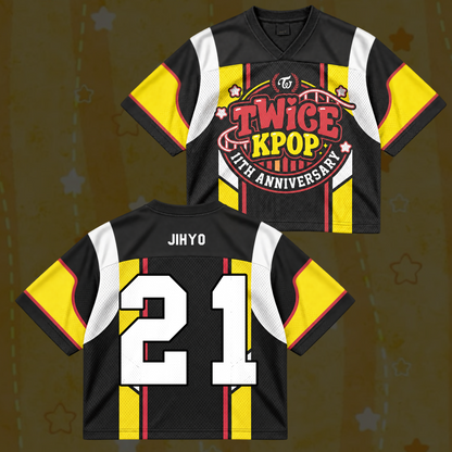 Bold TWICE KPOP 11th Anniversary Retro Sporty Mix Mesh Jersey For Once