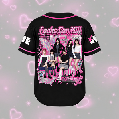 Fierce Looks Can Kill I.V.E. Club Photo Print Baseball Jersey For Dive