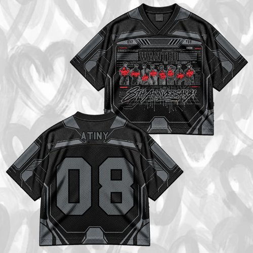 ATEEZ Golden Hour 8th Anniversary Streetwear Wanted Mixed Mesh Jersey Gift For Fans
