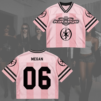 Captivating Katseye Pink Pop Mixed Mesh Jersey Concert Outfit Gift for Fans