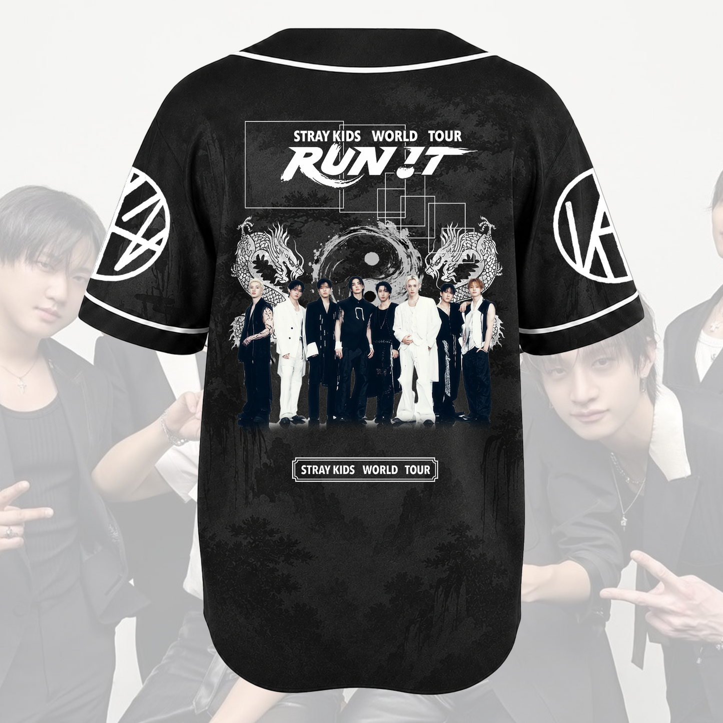 Stray Kids Run It Concert Baseball Jersey Vintage Hip Hop Style Gift For Stay