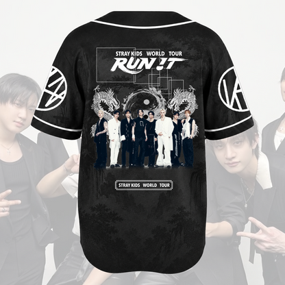 Stray Kids Run It Concert Baseball Jersey Vintage Hip Hop Style Gift For Stay