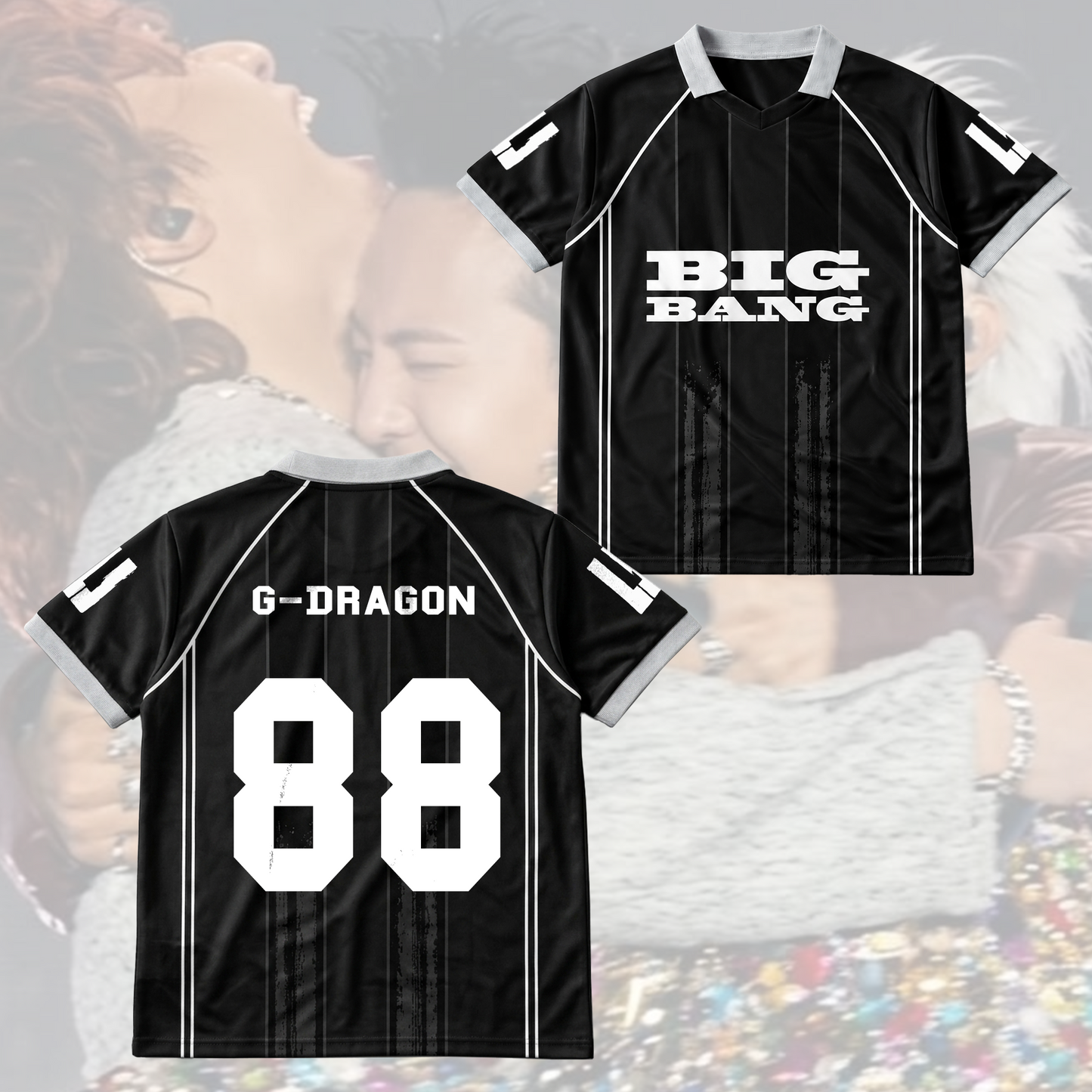BigBang  20th Anniversary Winged Neck Baseball Shirt  Streetwear Merch Fan VIP Gifts