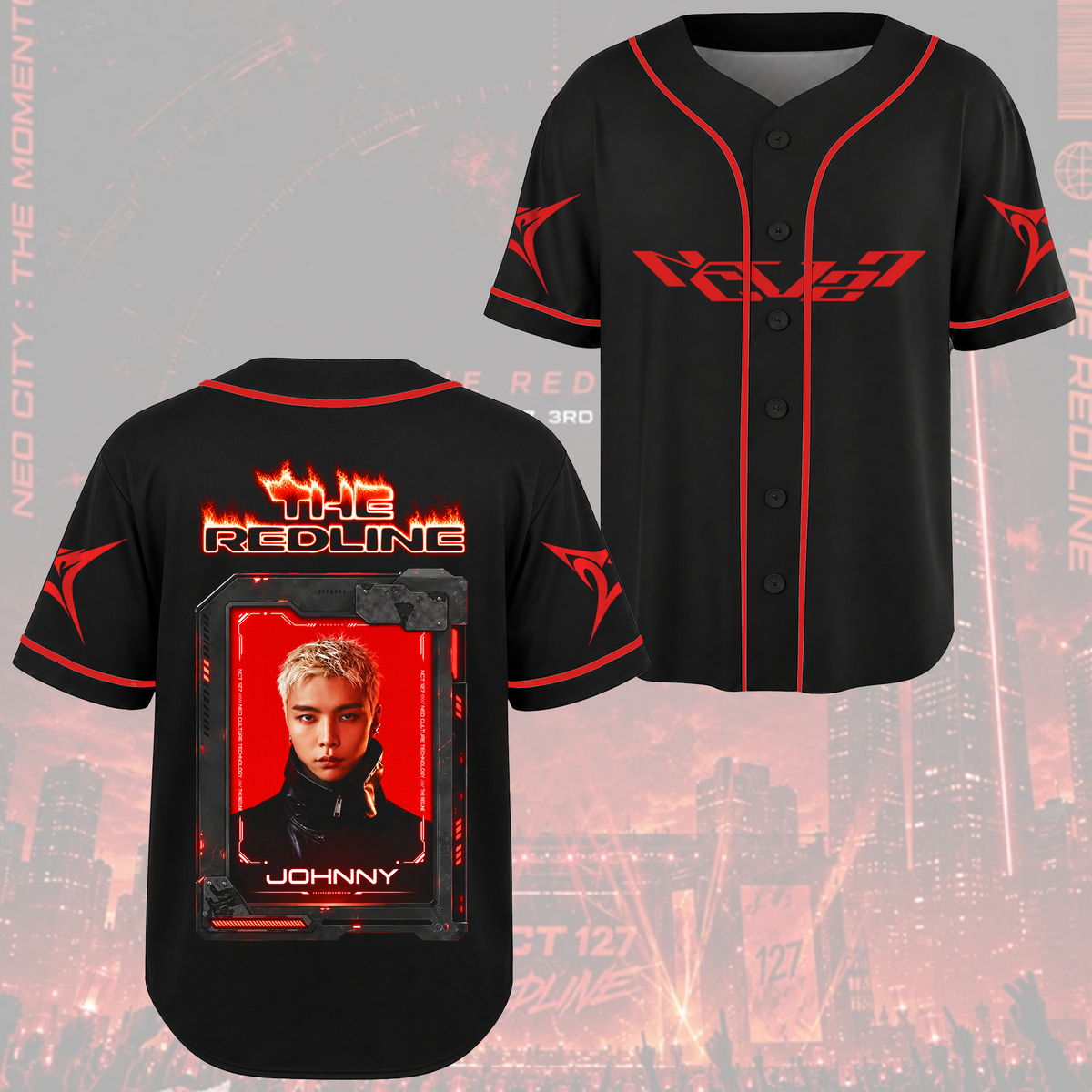 NCT 127 The Redline Tour Cyber Grunge Baseball Jersey Gift For Fans