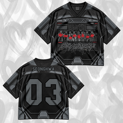 ATEEZ Golden Hour 8th Anniversary Streetwear Wanted Mixed Mesh Jersey Gift For Fans