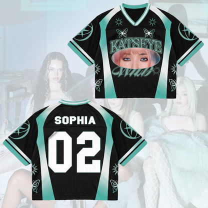 KATSEYE Eye Butterfly Mixed Mesh Jersey Streetwear Gift To Fans