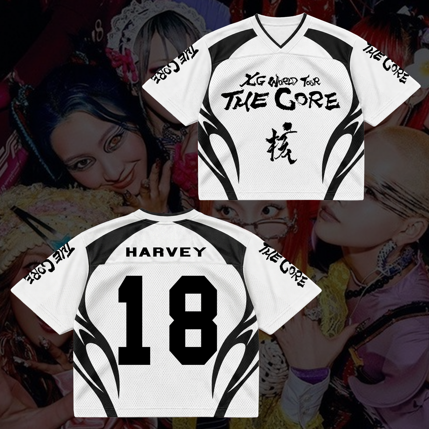 Fierce XG The Core World Tour Mixed Mesh Jersey Cool Gift for Fans