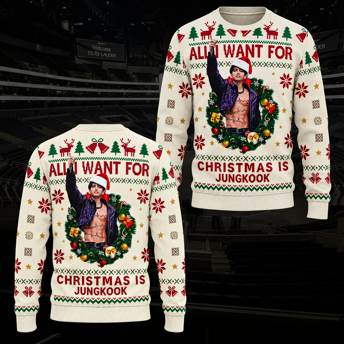 All I Want for Christmas Is J.ung K.o.o.k Ugly Sweater Holiday Gift For A.R.M.Y