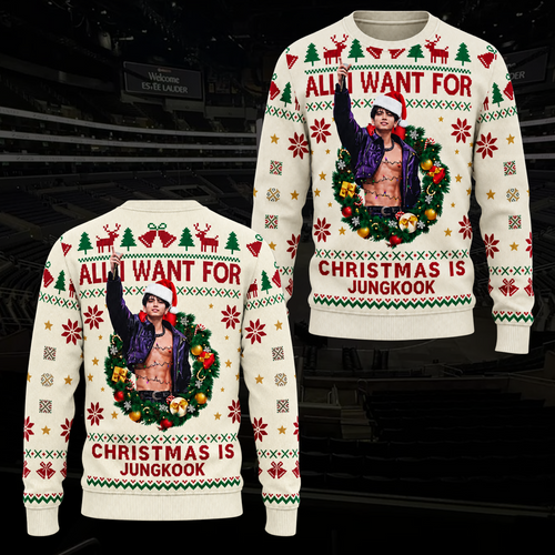 All I Want for Christmas Is J.ung K.o.o.k Ugly Sweater Holiday Gift For A.R.M.Y