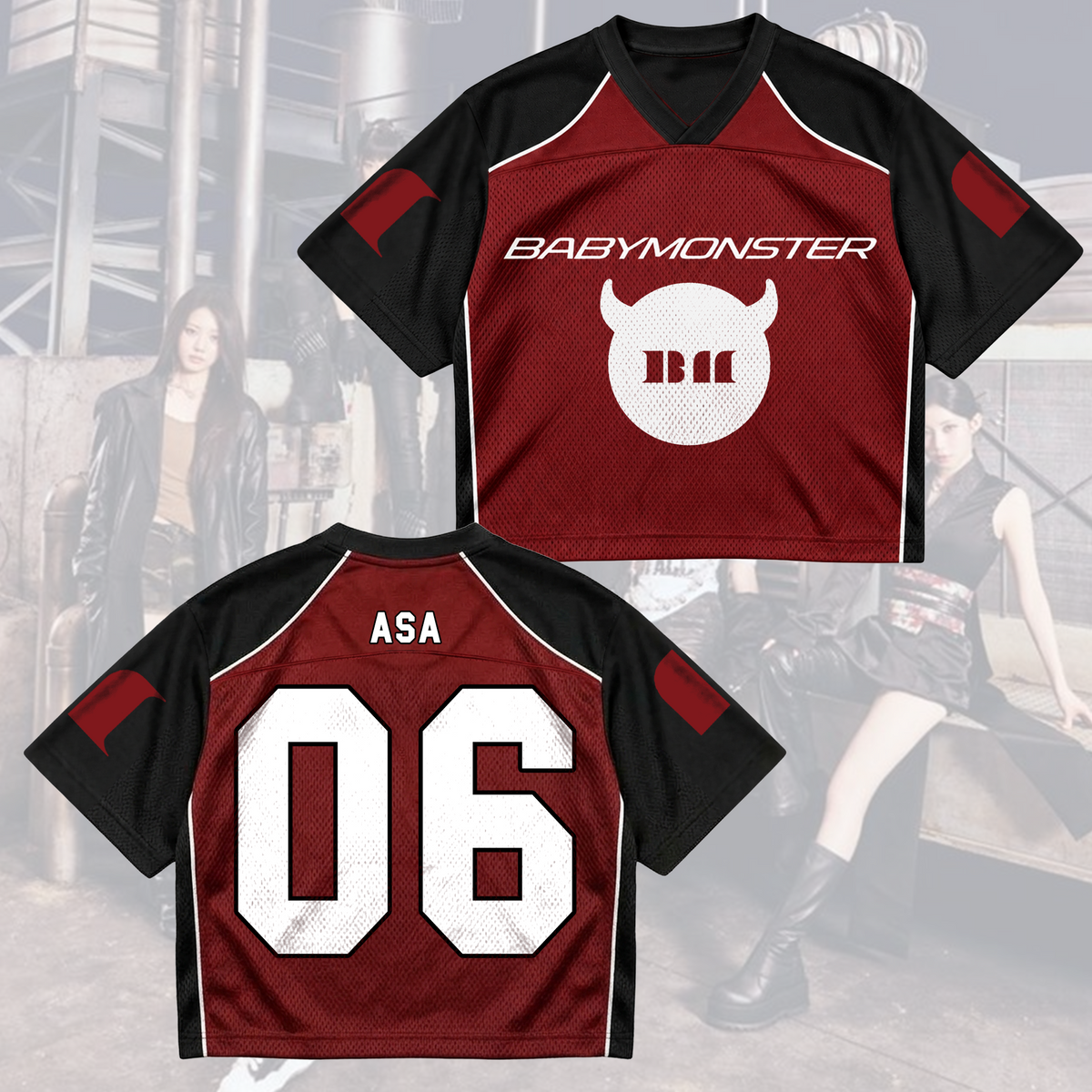 Athletic Choom World Tour Babymonster Mixed Mesh Jersey For Monstiez