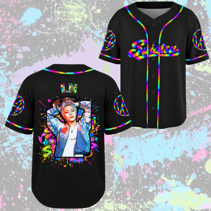 Stray Kids Run It World Tour Baseball-Trikot Edgy Streetwear Geschenk für Fans
