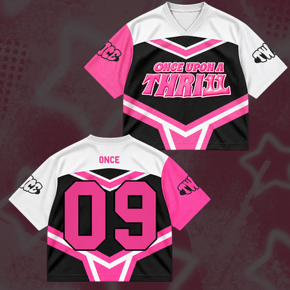 Sweet TWICE Once Upon A Thr11l 11th Anniversary Cheerleader Mix Mesh Jersey For Once