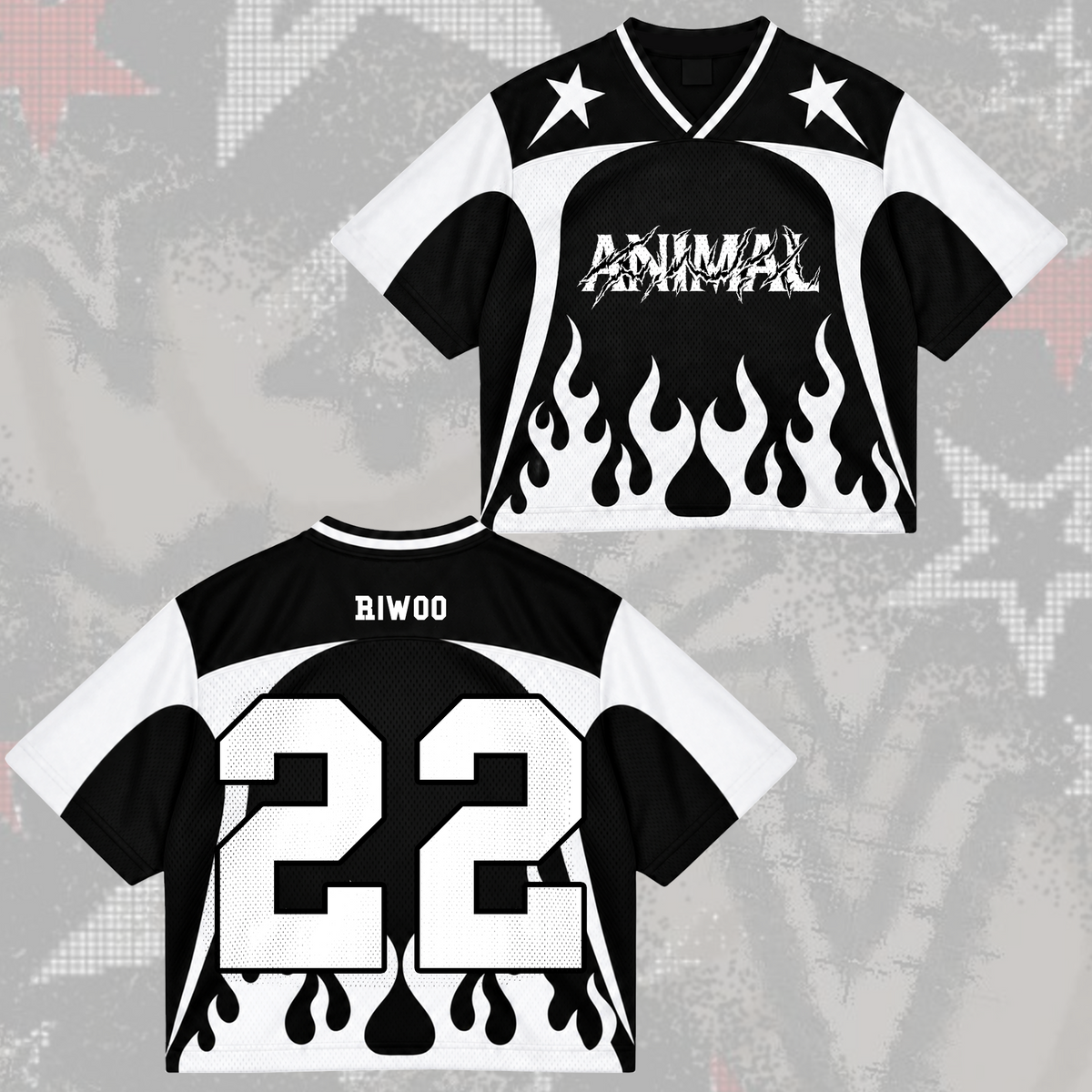 Fierce Animal Onedoor Club All Members Cyber Grunge Mixed Mesh Jersey For Onedoor