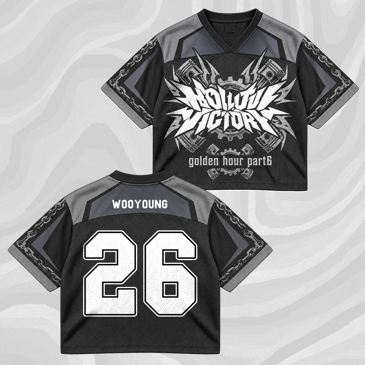 ATEEZ Golden Hour Part 6 Tour Mixed Mesh Jersey Hollow Victory For ATINY Fans