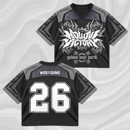 ATEEZ Golden Hour Part 6 Tour Mixed Mesh Jersey Hollow Victory For ATINY Fans