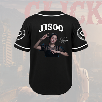 Vintage Jisoo Click Pink Baseball Jersey BLACKPINK Fan Gifts