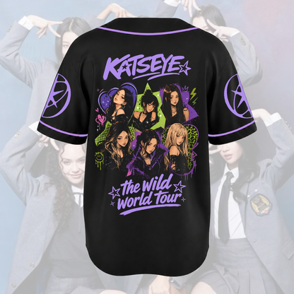 Purple The WildWorld Tour Katseye  Soft Is Strong Baseball Jersey Fan Edition