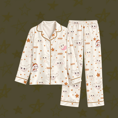 Adorable ATEEZ Club Yunho JONGGGEU Mascot Pastel Coquette Pajama Set For Atiny