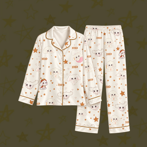 Adorable ATEEZ Club Yunho JONGGGEU Mascot Pastel Coquette Pajama Set For Atiny