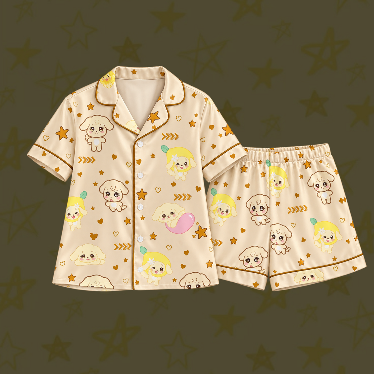 Sweet ATEEZ Club Yeosang Hehetmon Mascot Pastel Coquette Pajama Set For Atiny