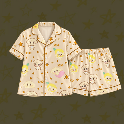 Sweet ATEEZ Club Yeosang Hehetmon Mascot Pastel Coquette Pajama Set For Atiny