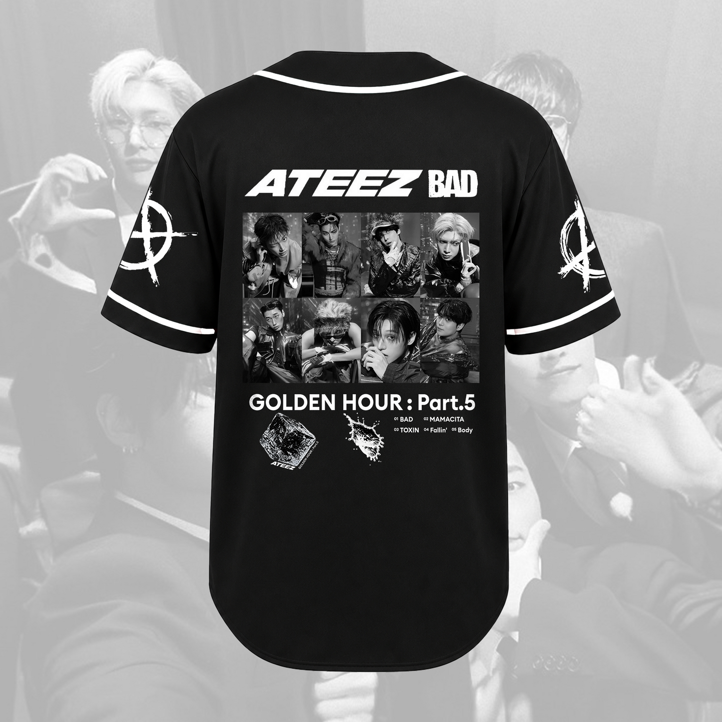 ATEEZ GOLDEN HOUR Part 5 Tracklist Unisex Baseball Jersey Fan Edition