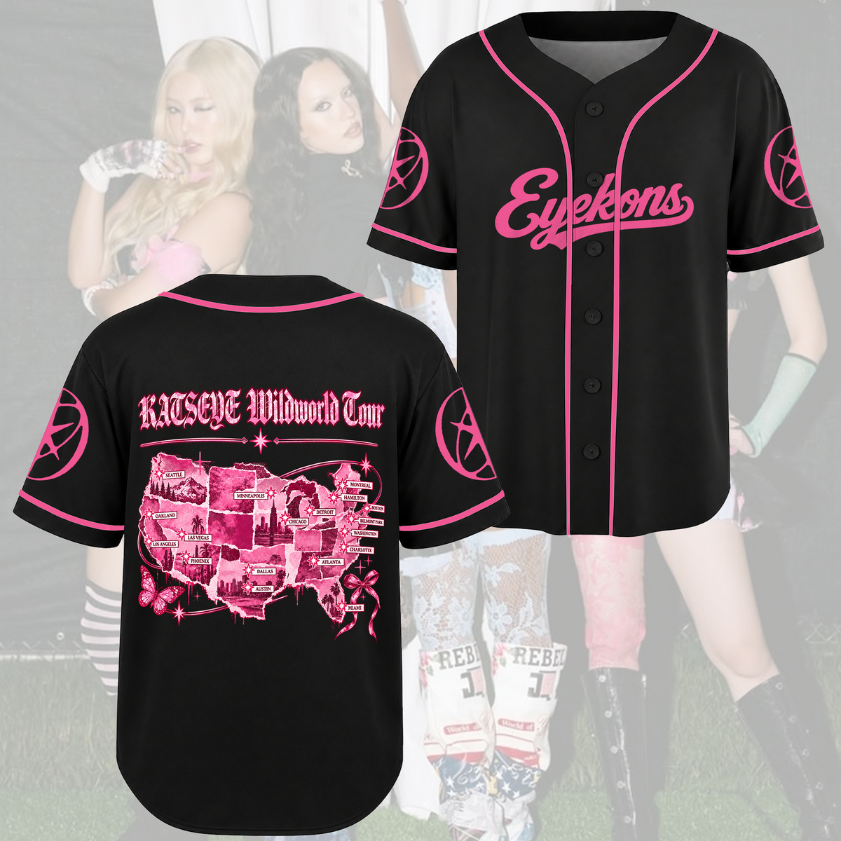KATSEYE Map The Wildworld Tour Baseball Jersey Gift For Eyekons