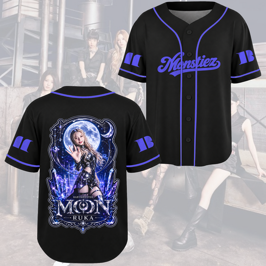 Mystical Choom Tour Babymonster Moon Gothic Baseballtrikot für Monstiez