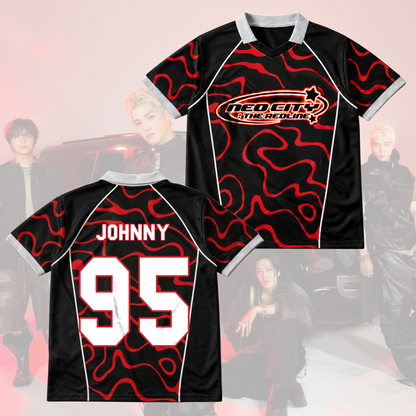 NCT 127 The Redline Tour Retro-Baseballshirt mit wellenförmigen Flügeln am Ausschnitt, Geschenk für Fans