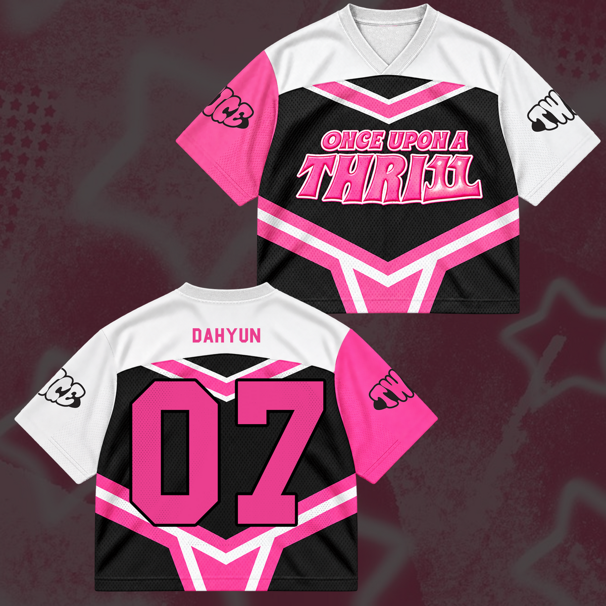 Sweet TWICE Once Upon A Thr11l 11th Anniversary Cheerleader Mix Mesh Jersey For Once