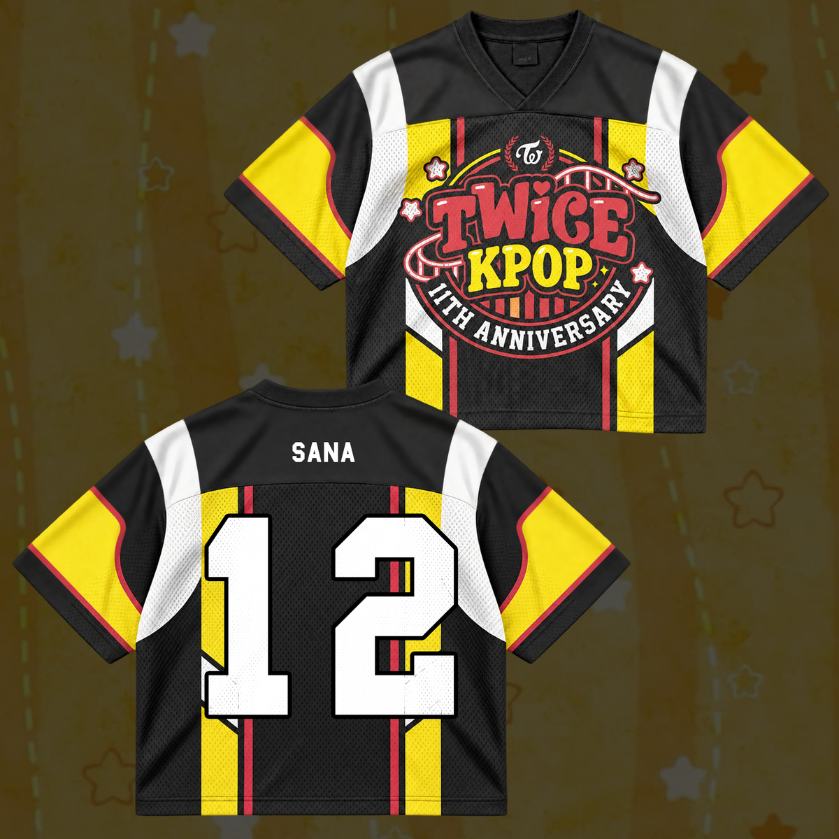 Bold TWICE KPOP 11th Anniversary Retro Sporty Mix Mesh Jersey For Once