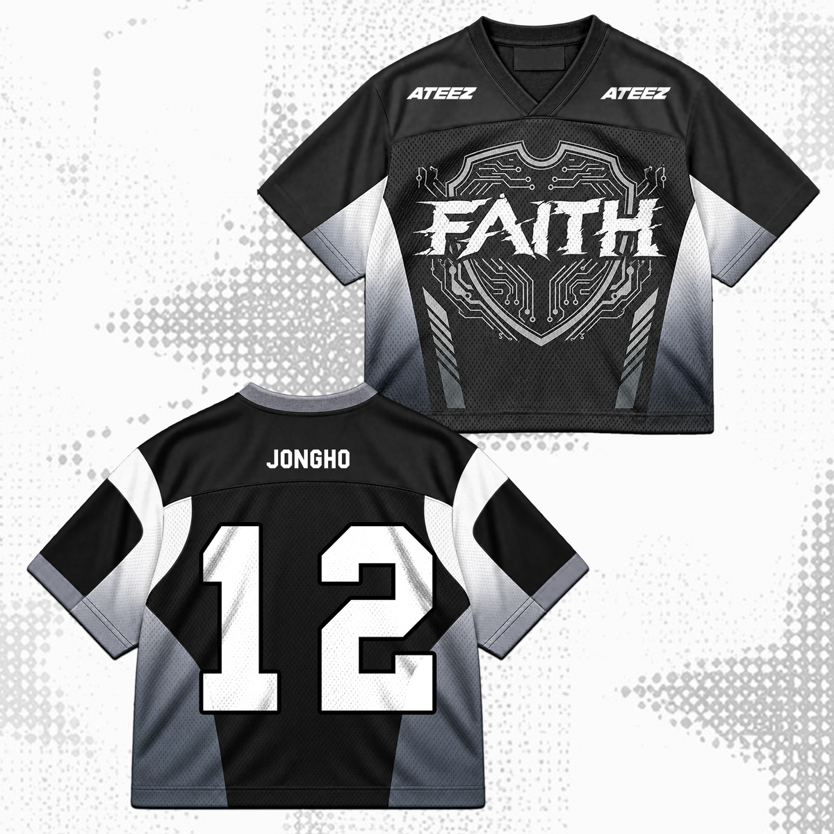 ATEEZ Golden Hour Part 6 Cyberpunk Faith Mixed Mesh Jersey Gift For Fans