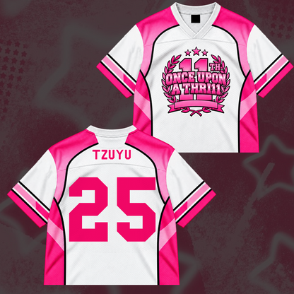Charming TWICE Once Upon A Thr11l 11th Anniversary Pink Coquette Mix Mesh Jersey For Once